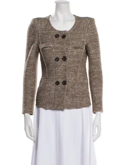 Pre-owned Isabel Marant Étoile Tweed Pattern Evening Jacket In Brown
