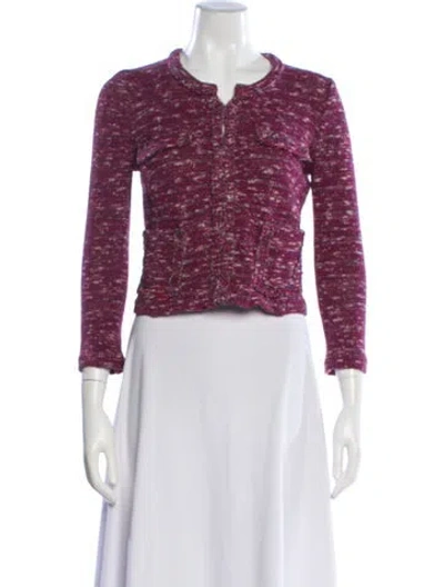 Pre-owned Isabel Marant Étoile Tweed Pattern Jacket In Purple
