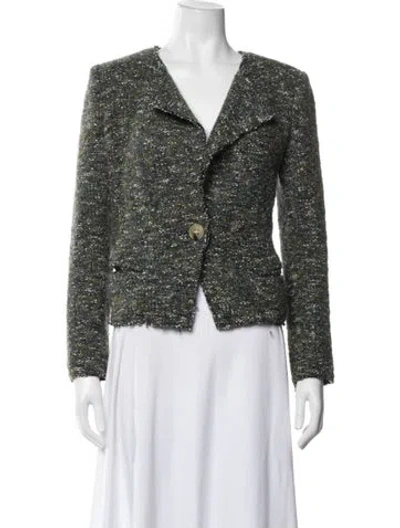 Pre-owned Isabel Marant Étoile Tweed Tweed Pattern Blazer In Green