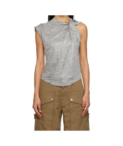 Isabel Marant Étoile Twist Top In Gysi Grey/silver