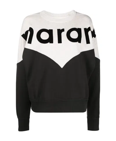 ISABEL MARANT ÉTOILE LOGO-PRINT TWO-TONE SWEATSHIRT