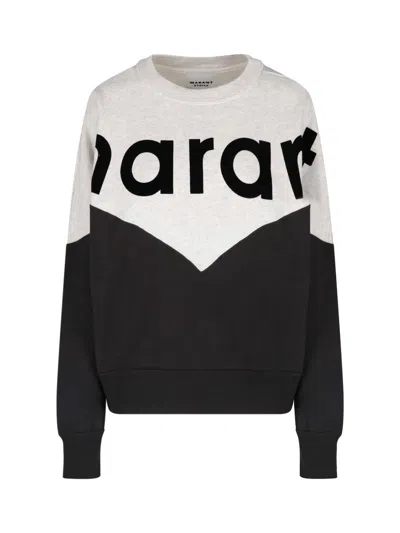 Isabel Marant Étoile Two-tone Chevron Pattern Sweater In Black