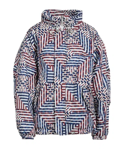 Isabel Marant Étoile Two-tone Printed Down Jacket In Multi