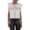 Isabel Marant Étoile Isabel Marant Etoile Tyra Raw-cut Edge Denim Vest In Grey