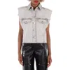 Isabel Marant Étoile Isabel Marant Etoile Tyra Raw-cut Edge Denim Vest In Gray