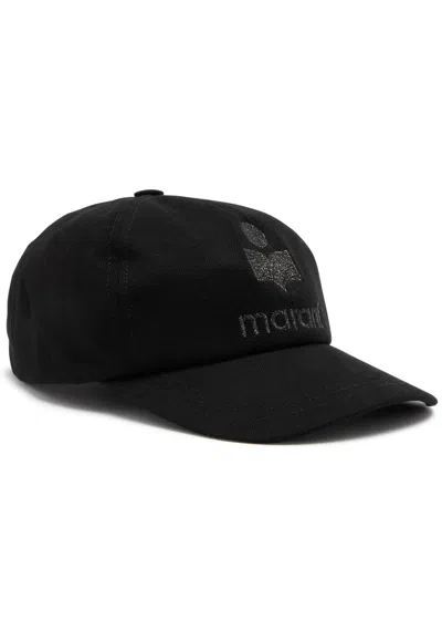 Isabel Marant Étoile Tyron Metallic-logo Canvas Cap In Black
