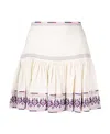 Isabel Marant Étoile Tyruss Ruffled Embroidered Cotton-jacquard Mini Skirt In White