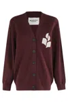 Isabel Marant Étoile V-neck Burgundy Cardigan With Center Button Closure In Burgundy