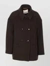 Isabel Marant Étoile Double-breasted Brown Coat With Structured Collar In Brown