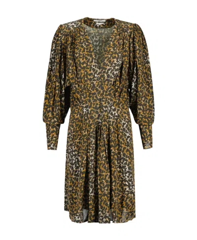 Isabel Marant Étoile V-neck Long-sleeved Dress In Multi