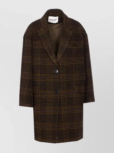 ISABEL MARANT ÉTOILE V NECK PLAID PATTERN COAT