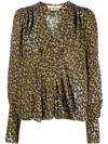 Isabel Marant Étoile Amirya V-neck Printed-blouse In Grün