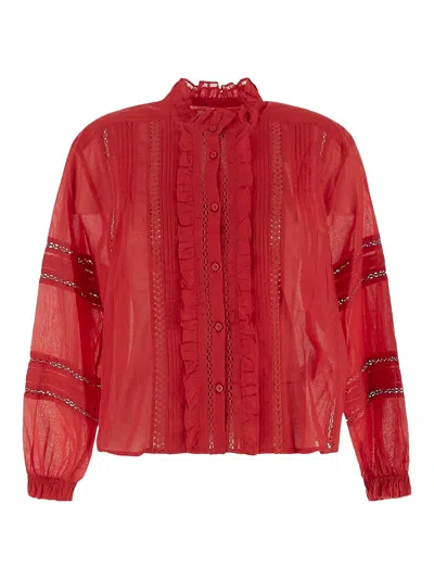 Isabel Marant Étoile Valda Shirt In Finely Worked Voile