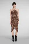 Isabel Marant Étoile Valdi Printed Halterneck Midi Dress In Yellow