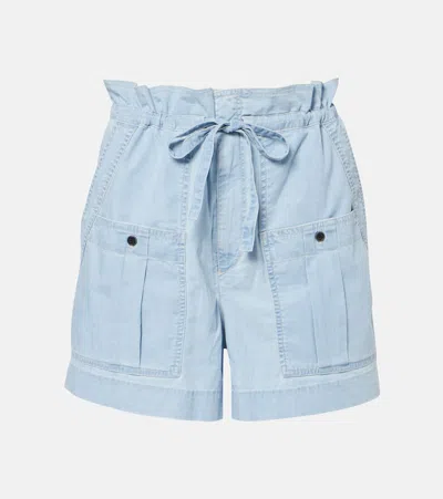 Isabel Marant Étoile Valdina Cotton Shorts In Blue
