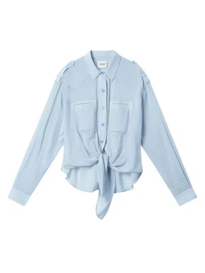 Isabel Marant Étoile Valiane Tie-detail Cotton Shirt Clothing In Blue
