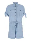 Isabel Marant Étoile Vally Light Blue Tracksuit With Chest Pockets And Elastic Waist With Drawstring In Cotton Woman