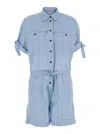 Isabel Marant Étoile Vally Light Blue Tracksuit With Chest Pockets And Elastic Waist With Drawstring In Cotton Woman In Multicolor