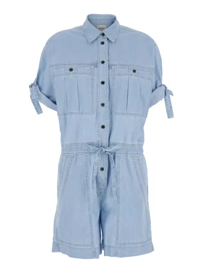 ISABEL MARANT ÉTOILE ISABEL MARANT ETOILE WOMEN 'VALLY' LIGHT BLUE TRACKSUIT WITH CHEST POCKETS AND ELASTIC WAIST WITH DR