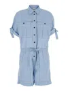 Isabel Marant Étoile Vally Light Blue Tracksuit With Chest Pockets And Elastic Waist With Drawstring In Cotton Woman In Blue