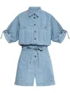 Isabel Marant Étoile Vally Light Blue Tracksuit With Chest Pockets And Elastic Waist With Drawstring In Cotton Woman In Blue