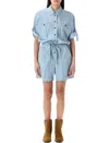 Isabel Marant Étoile Vally Light Blue Tracksuit With Chest Pockets And Elastic Waist With Drawstring In Cotton Woman