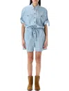 Isabel Marant Étoile Vally Light Blue Tracksuit With Chest Pockets And Elastic Waist With Drawstring In Cotton Woman
