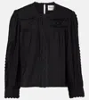 Isabel Marant Étoile Valmira Embroidered Linen And Cotton Blouse In Black