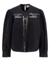 Isabel Marant Étoile Valmira Embroidered Linen And Cotton Blouse In Black