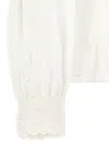 Isabel Marant Étoile 'valmira' White Blouse With Keyhole Neck And Cut-out Details In Linen And Cotton Blend Woman
