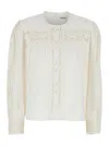 Isabel Marant Étoile 'valmira' White Blouse With Keyhole Neck And Cut-out Details In White