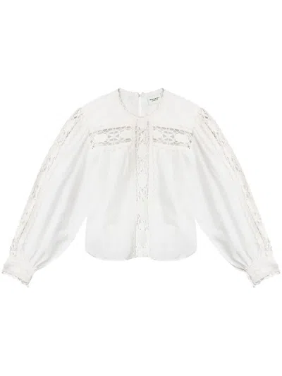 Isabel Marant Étoile Valmira White Linen Blouse With Cut-out Inserts
