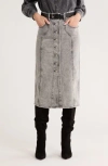 Isabel Marant Étoile Vandy Button Front Denim Skirt In Gray