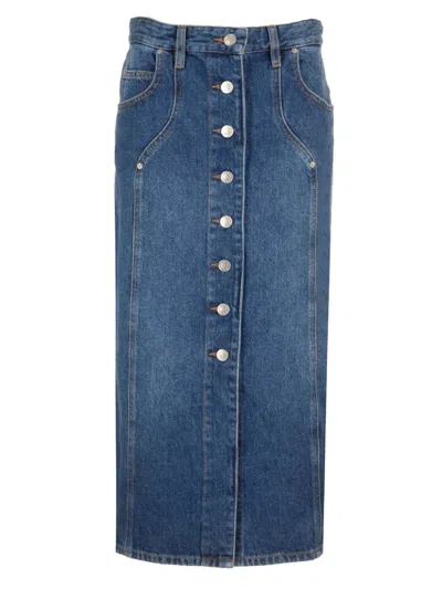 Isabel Marant Étoile Denim Vandy Skirt For In Blue