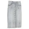 Isabel Marant Étoile Vandy Paneled Midi Skirt In Light Blue Denim In Gray