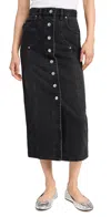 Isabel Marant Étoile Marant Etoile Vandy Denim Cotton Skirt In Faded Black