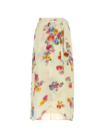Isabel Marant Étoile Isabel Marant Etoile Printed Crepe Vanille Skirt In Yellow