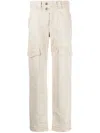 Isabel Marant Étoile Vayoneo Cotton Denim Cargo Jeans In Neutrals