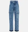 Isabel Marant Étoile Blue Denim Cargo Pants With Pockets In Light Blue
