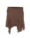 Isabel Marant Étoile Vibrant Green Skirt With Minimalistic Silhouette In Brown