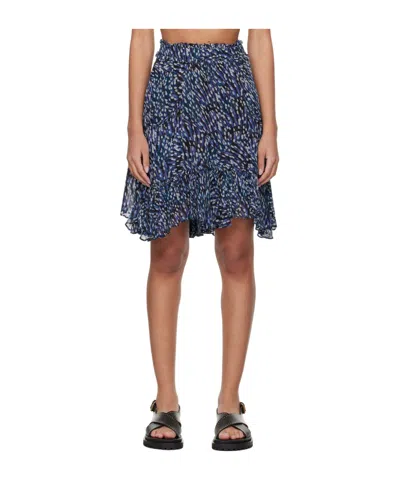 Isabel Marant Étoile Navy Viera Midi Skirt In 30mi Midnight
