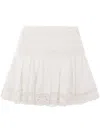Isabel Marant Étoile 'violana'white Miniskirt With Pleated Details And Scallop Hem In Linen And Cotton Blend Woman In White