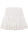 Isabel Marant Étoile 'violana'white Miniskirt With Pleated Details And Scallop Hem In White