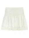 Isabel Marant Étoile 'violana'white Miniskirt With Pleated Details And Scallop Hem In White