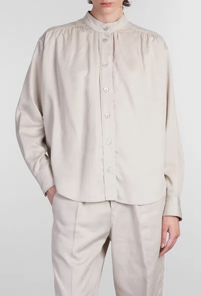 Isabel Marant Étoile Violeta Pleated Blouse In Beige