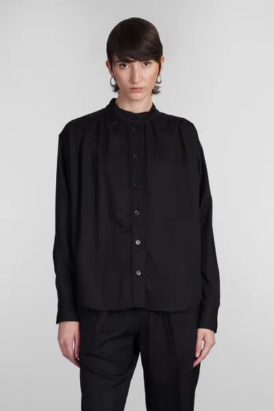 ISABEL MARANT ÉTOILE VIOLETA SHIRT IN BLACK WOOL AND POLYESTER