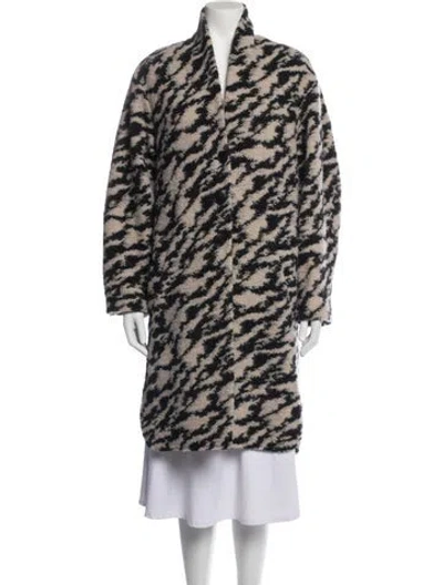 Pre-owned Isabel Marant Étoile Virgin Wool Animal Print Coat In Multicolor