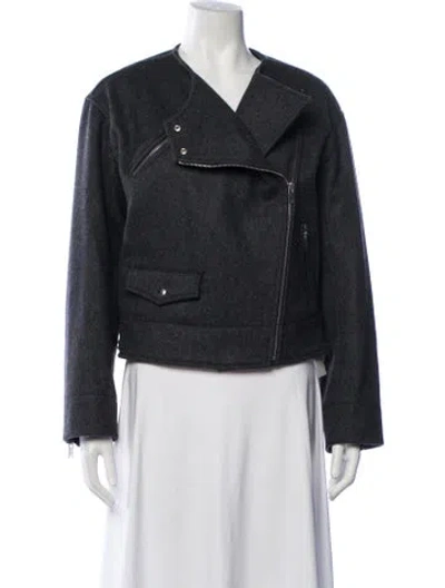 Pre-owned Isabel Marant Étoile Virgin Wool Biker Jacket In Grey