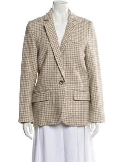 Pre-owned Isabel Marant Étoile Virgin Wool Houndstooth Print Blazer In Neutral