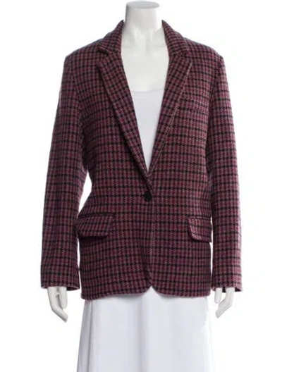 Pre-owned Isabel Marant Étoile Virgin Wool Houndstooth Print Blazer In Red